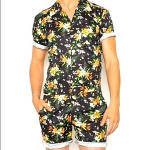 Nwt Romperjack Tropical Black Romper Sz xxl